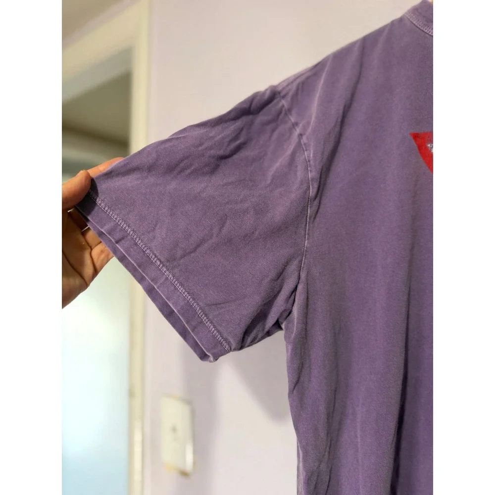 Guess Jeans T-Shirt Purple Triangle L Streetwear Minimalist Y2K  Style Oversized - Picture 4 of 7